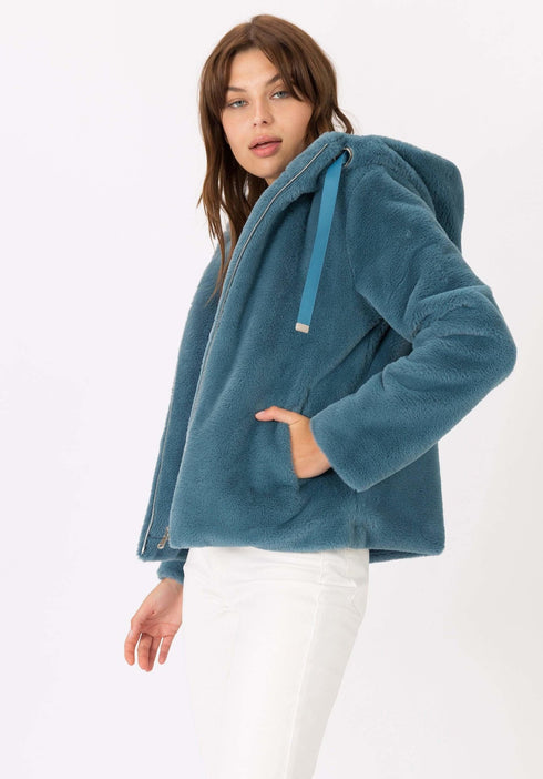Cappotto Donna in pelliccia Nero TIFFOSI- Francavilla Moda